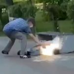 クソガキの終わっている行動、酔っ払いの顔面をキック→信号拳銃を撃つ