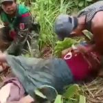 ミャンマー兵、罪のない民間人を刺殺し死体の山を築いていく