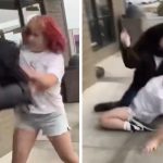 先に手を出した方が悪い、女同士のガチ喧嘩でボコボコにされる女