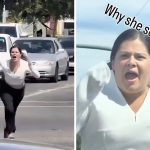 ブチギレまんさんがこっちに向かってくる！車のフロントガラスを破壊