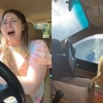 歌いながら片手運転していた女さん、ド派手に事故る