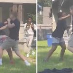 男対女の殴り合いのガチ喧嘩、隙を見せたところを殴ってKO