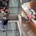 建物からぶら下がって動けない作業員、ロープが切れて転落死
