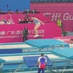 トランポリンって危険なスポーツなんだな…トランポリンで着地に失敗