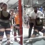重量挙げ怖い…巨漢女、バーベルを上げようとするも失敗→首の骨を折る