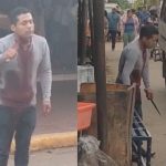 ヤバすぎて誰も近づけない…血だらけのまま包丁で自殺しようとする男 ヤバすぎて誰も近づけない…血だらけのまま包丁で自殺しようとする男