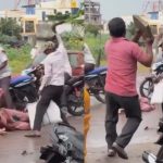 妻をマチェーテで斬りつけるヤバい夫、周りの人間に殴り倒される