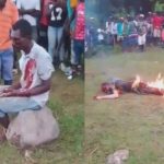 牛を盗むことは重罪です。群衆に囲まれて牛泥棒は生きたまま燃やされる