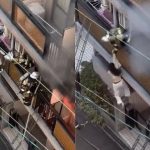 日本の女さん、救助中の消防士をハシゴから蹴り落としてしまう…