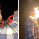 これは失敗?口から火を吐いた男、顔面が燃える これは失敗?口から火を吐いた男、顔面が燃える