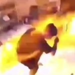 コンロをカチッ→爆発→周りが火に包まれて人が燃える コンロをカチッ→爆発→周りが火に包まれて人が燃える