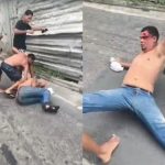 バス運転手強盗未遂事件が発生、強盗犯が路上で袋叩きに