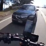 鹿にぶつかったバイカー、車にもぶつかってしまう